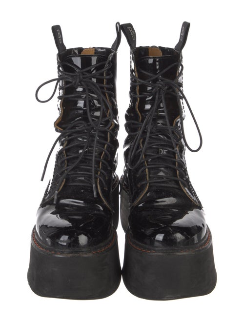 R13 Patent Leather Combat Boots