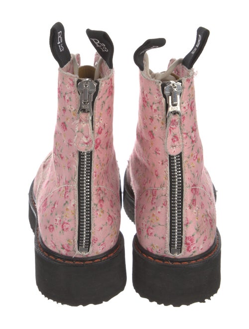 R13 Canvas Floral Print Combat Boots