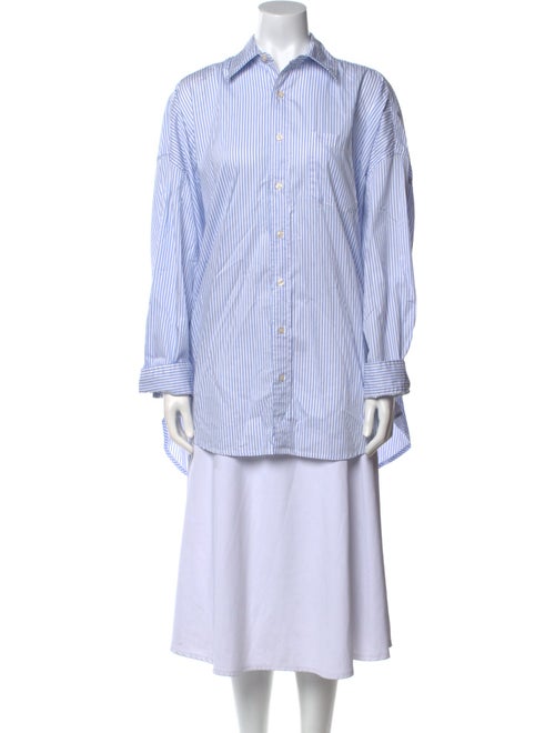 R13 Striped Long Sleeve Button-Up Top