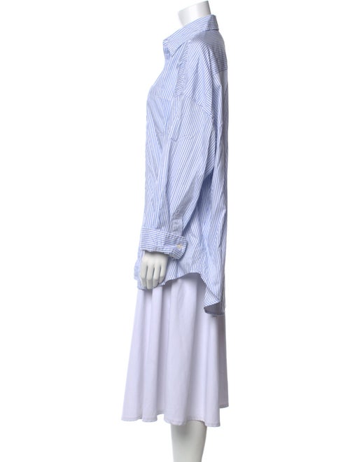 R13 Striped Long Sleeve Button-Up Top