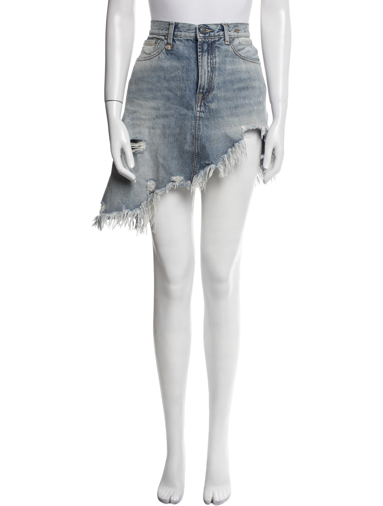 R13 Distressed Accents Mini Skirt