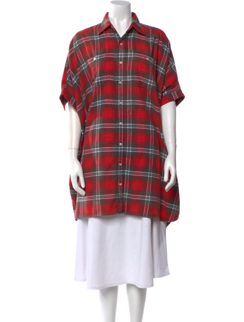 R13 Plaid Print Short Sleeve Tunic