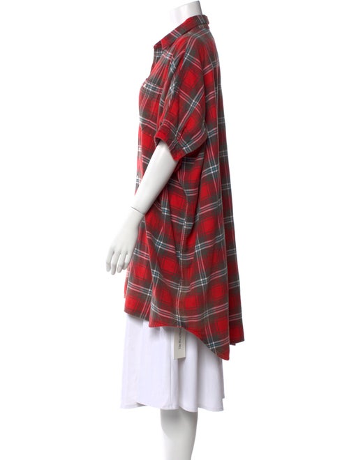 R13 Plaid Print Short Sleeve Tunic