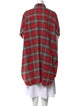 R13 Plaid Print Short Sleeve Tunic