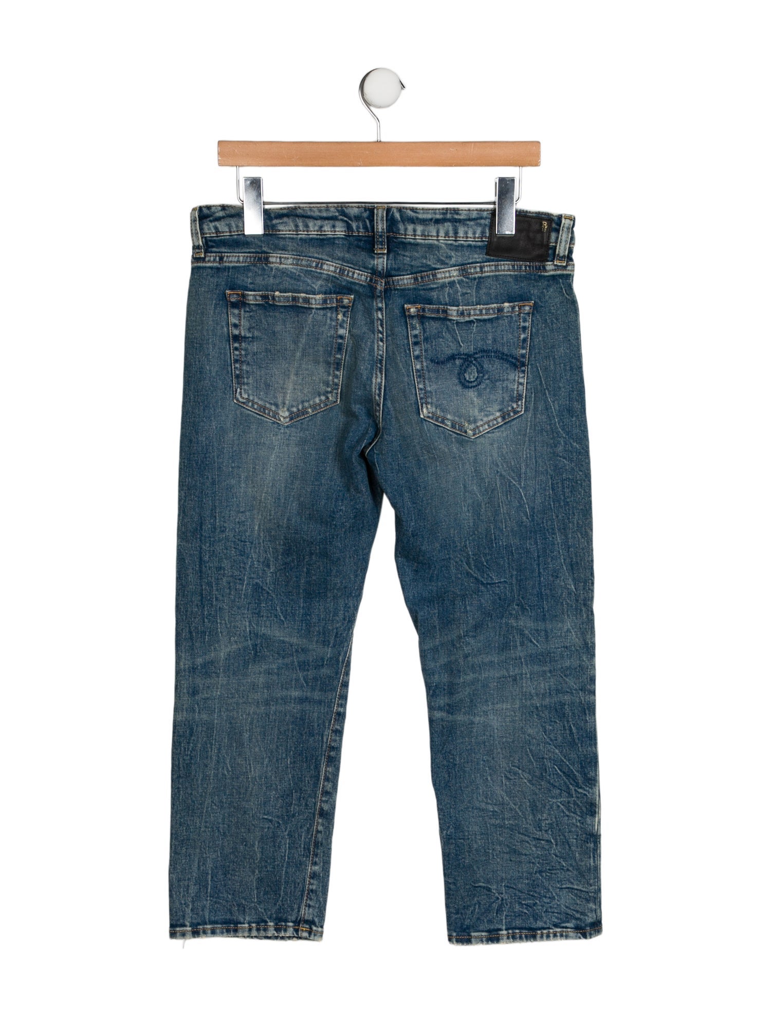 R13 Mid-Rise Straight Leg Jeans