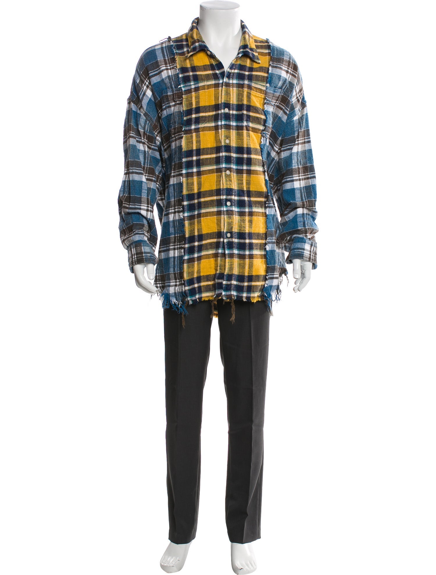 R13 Plaid Print Long Sleeve Shirt