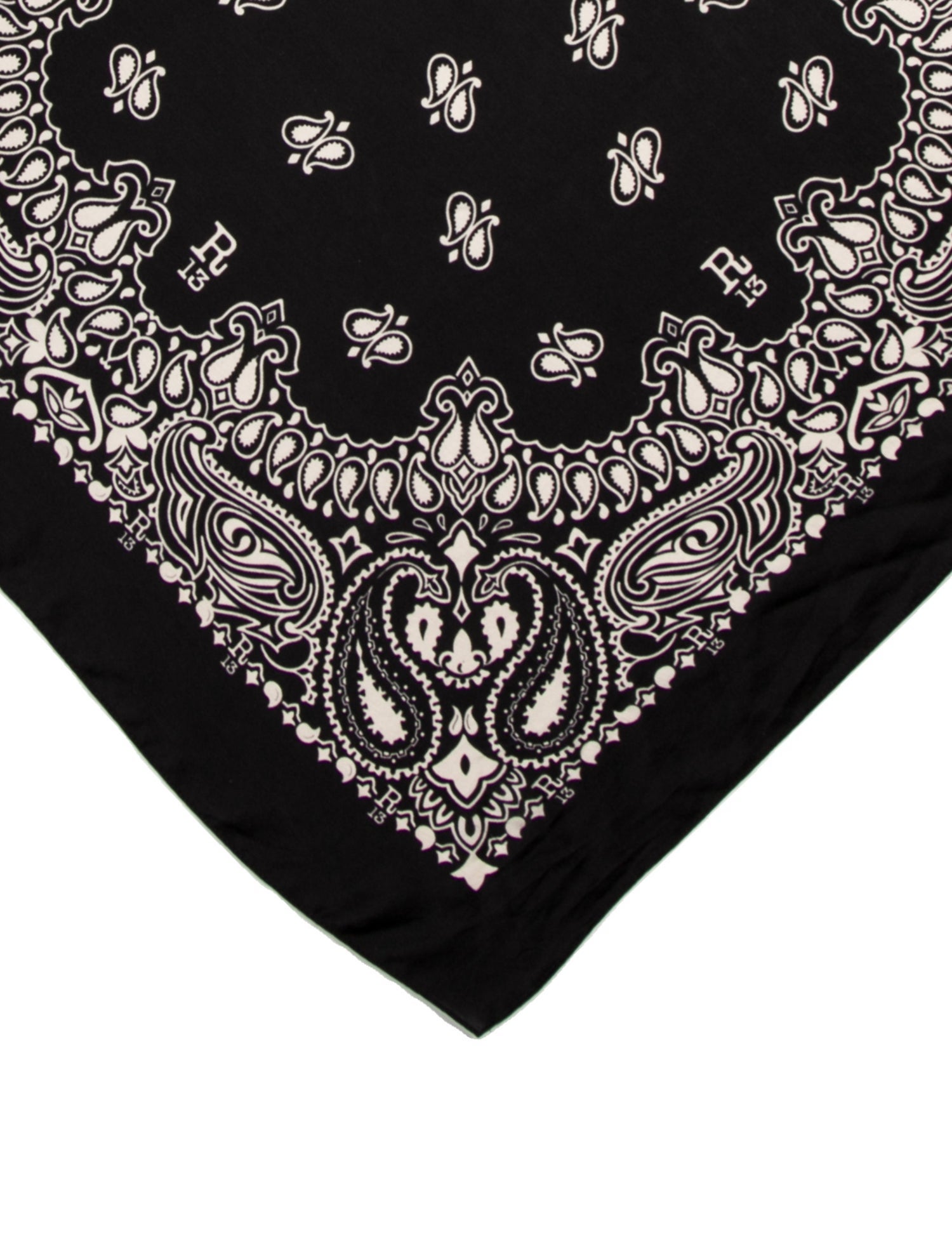 R13 Silk Paisley Print Bandana