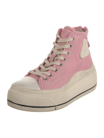 R13 Canvas Colorblock Pattern Chunky Sneakers