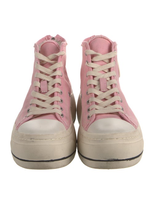 R13 Canvas Colorblock Pattern Chunky Sneakers