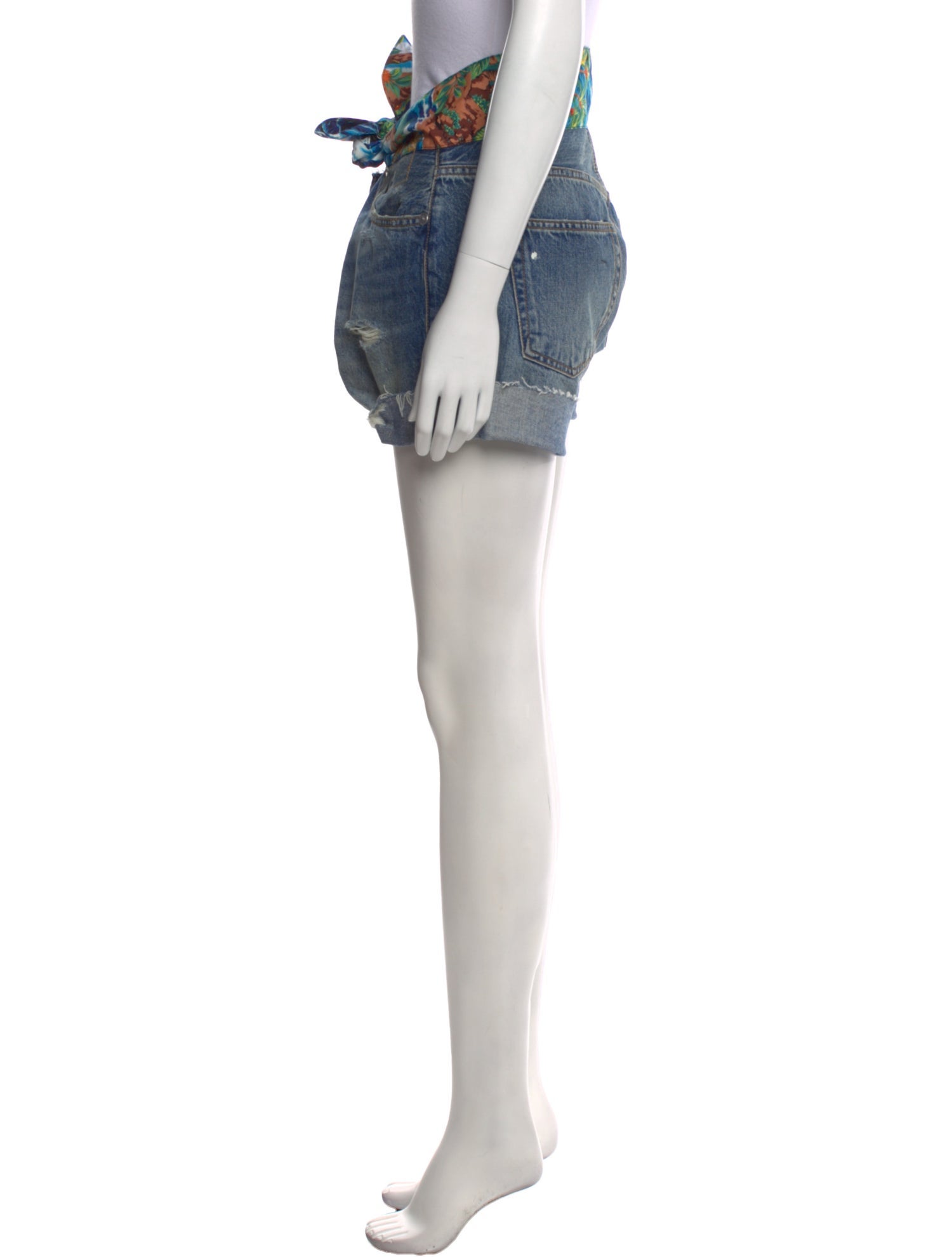 R13 Graphic Print Mini Shorts