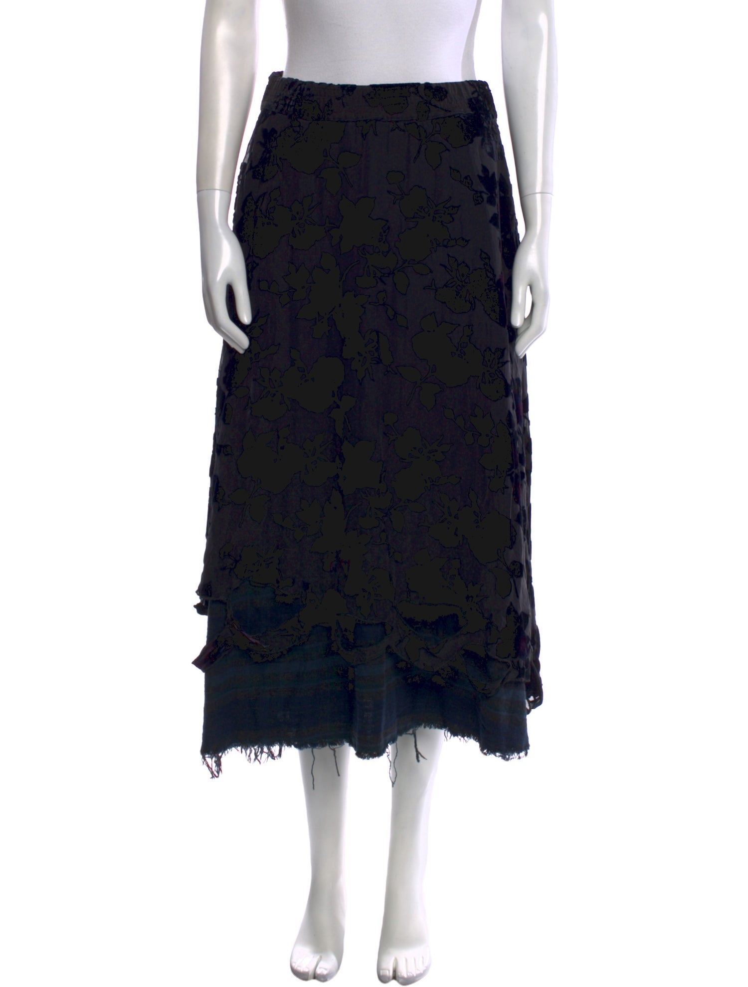 R13 Floral Print Midi Length Skirt