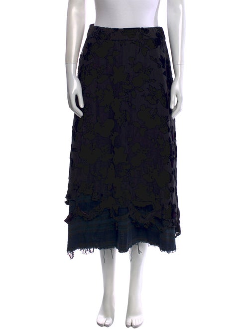 R13 Floral Print Midi Length Skirt