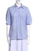 R13 Striped Short Sleeve Button-Up Top