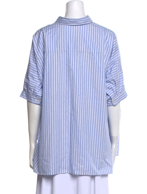 R13 Striped Short Sleeve Button-Up Top