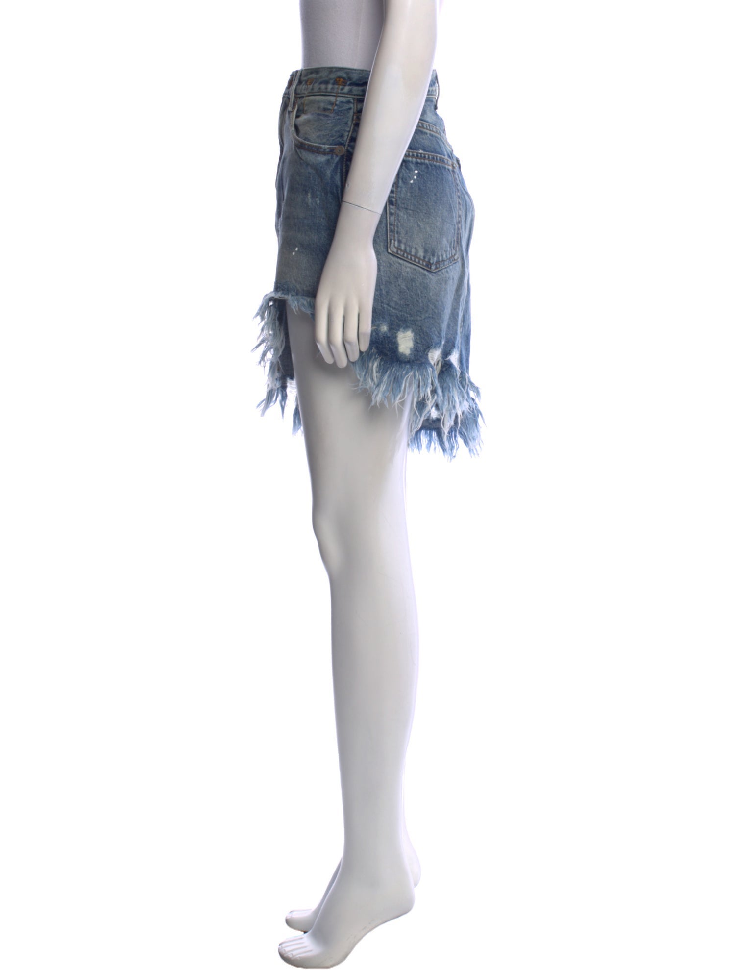 R13 Distressed Accents Mini Skirt