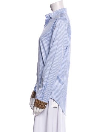 R13 Striped Long Sleeve Button-Up Top