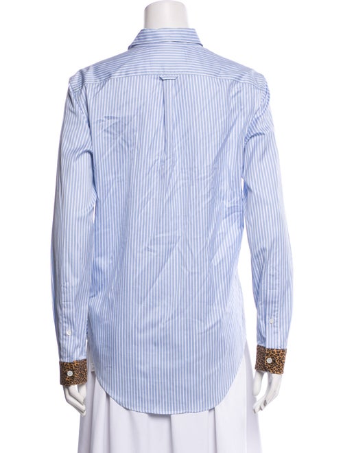R13 Striped Long Sleeve Button-Up Top
