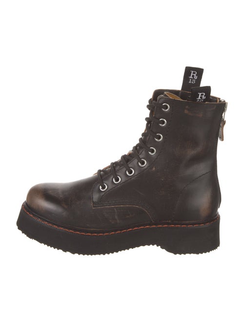 R13 Leather Distressed Accents Combat Boots