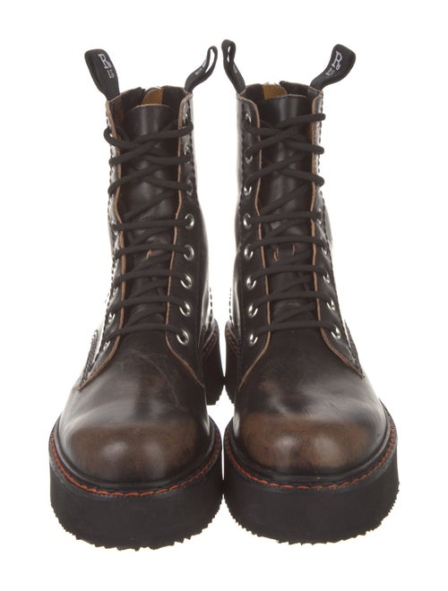 R13 Leather Distressed Accents Combat Boots