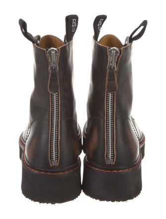 R13 Leather Distressed Accents Combat Boots