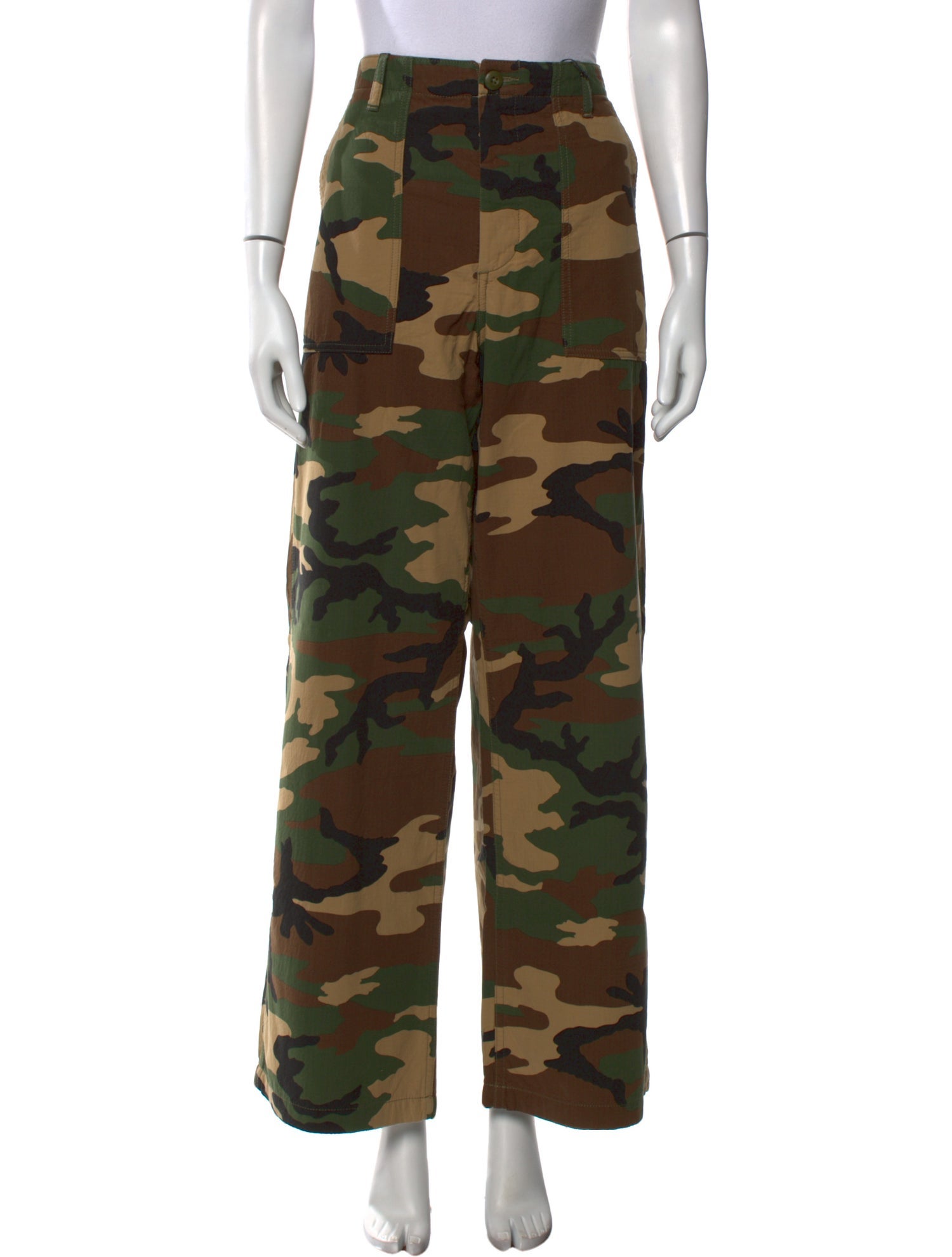 R13 Camouflage Print Wide Leg Pants w/ Tags