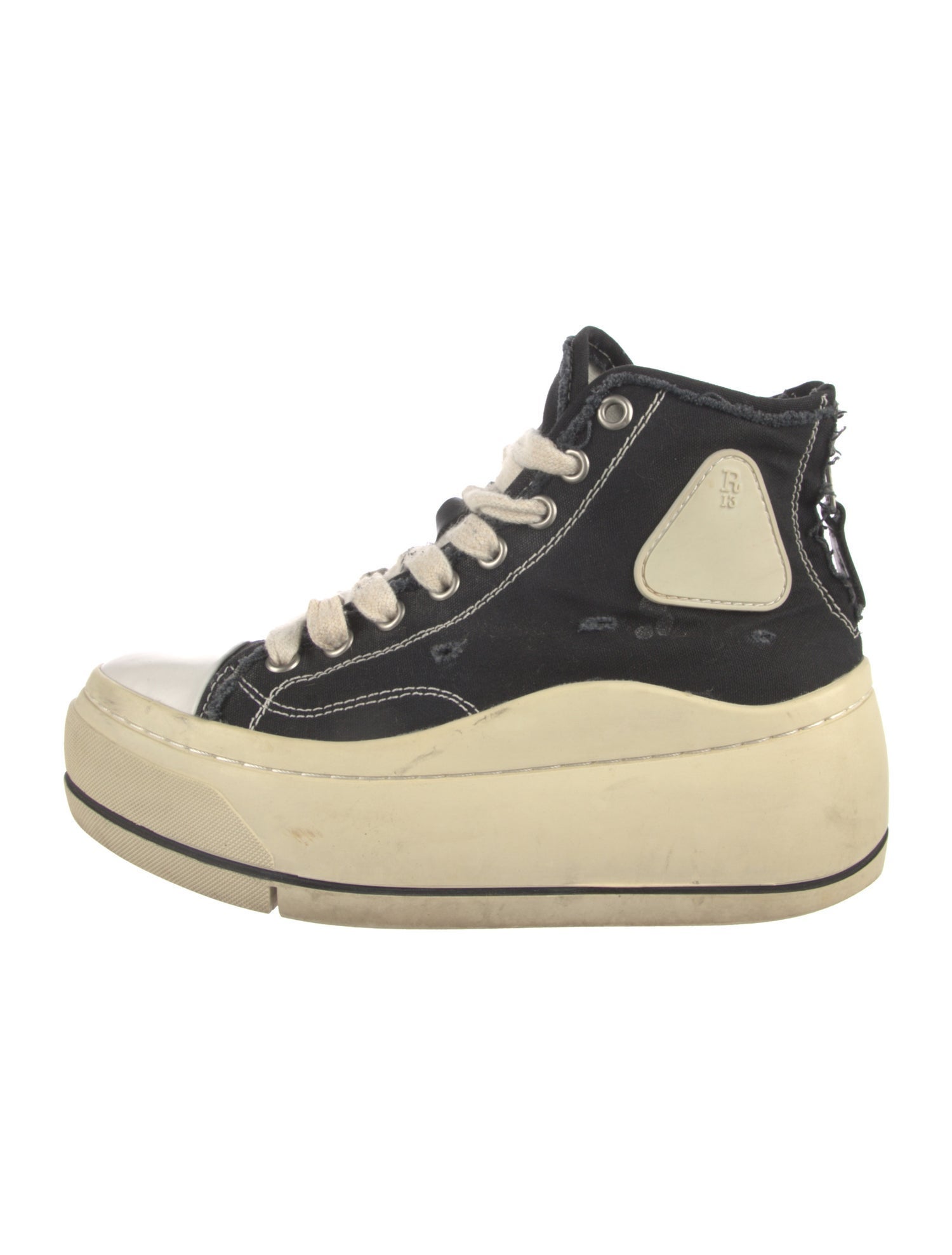 R13 Canvas Colorblock Pattern Sneakers