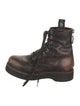 R13 Leather Grosgrain Trim Combat Boots