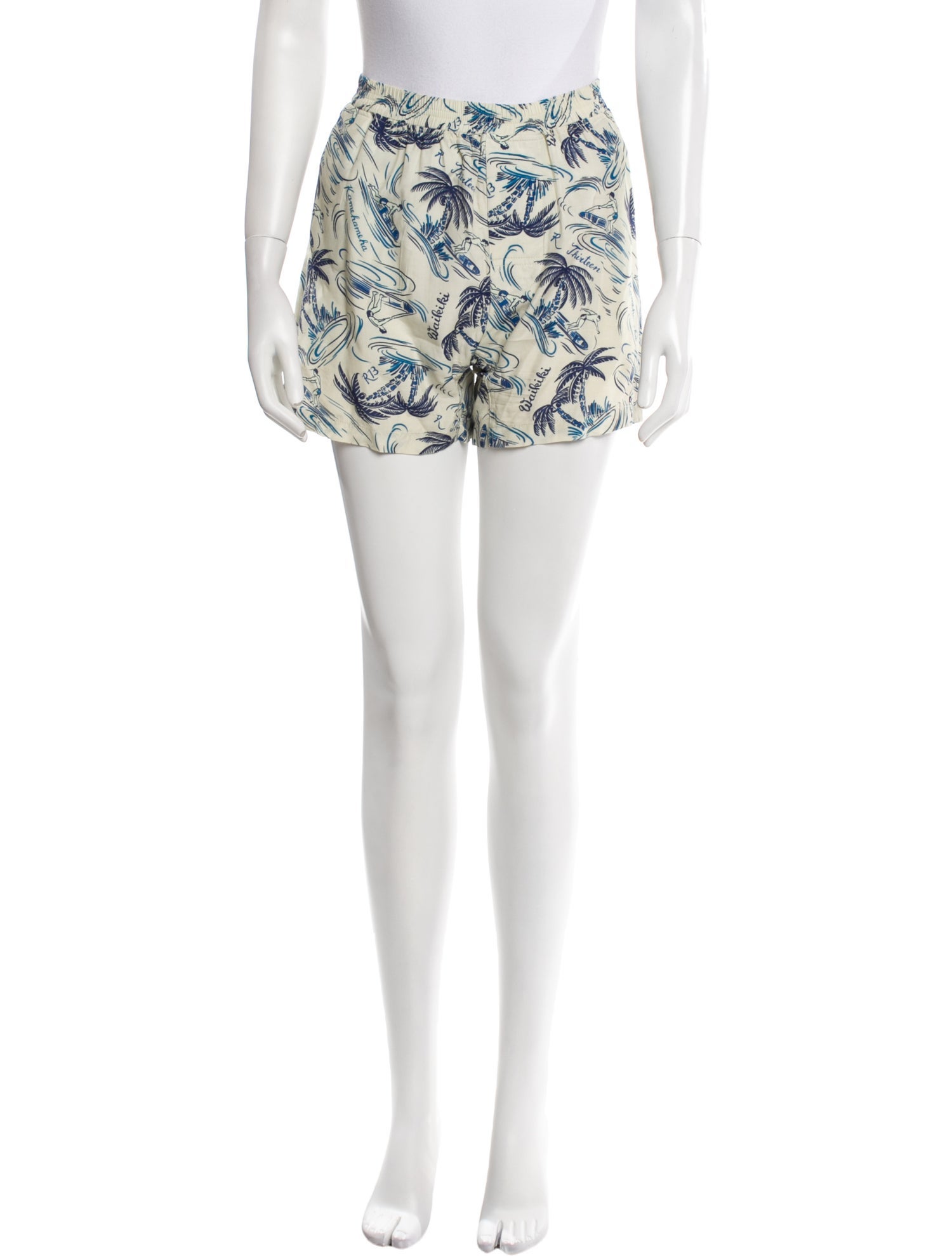 R13 Floral Print Mini Shorts