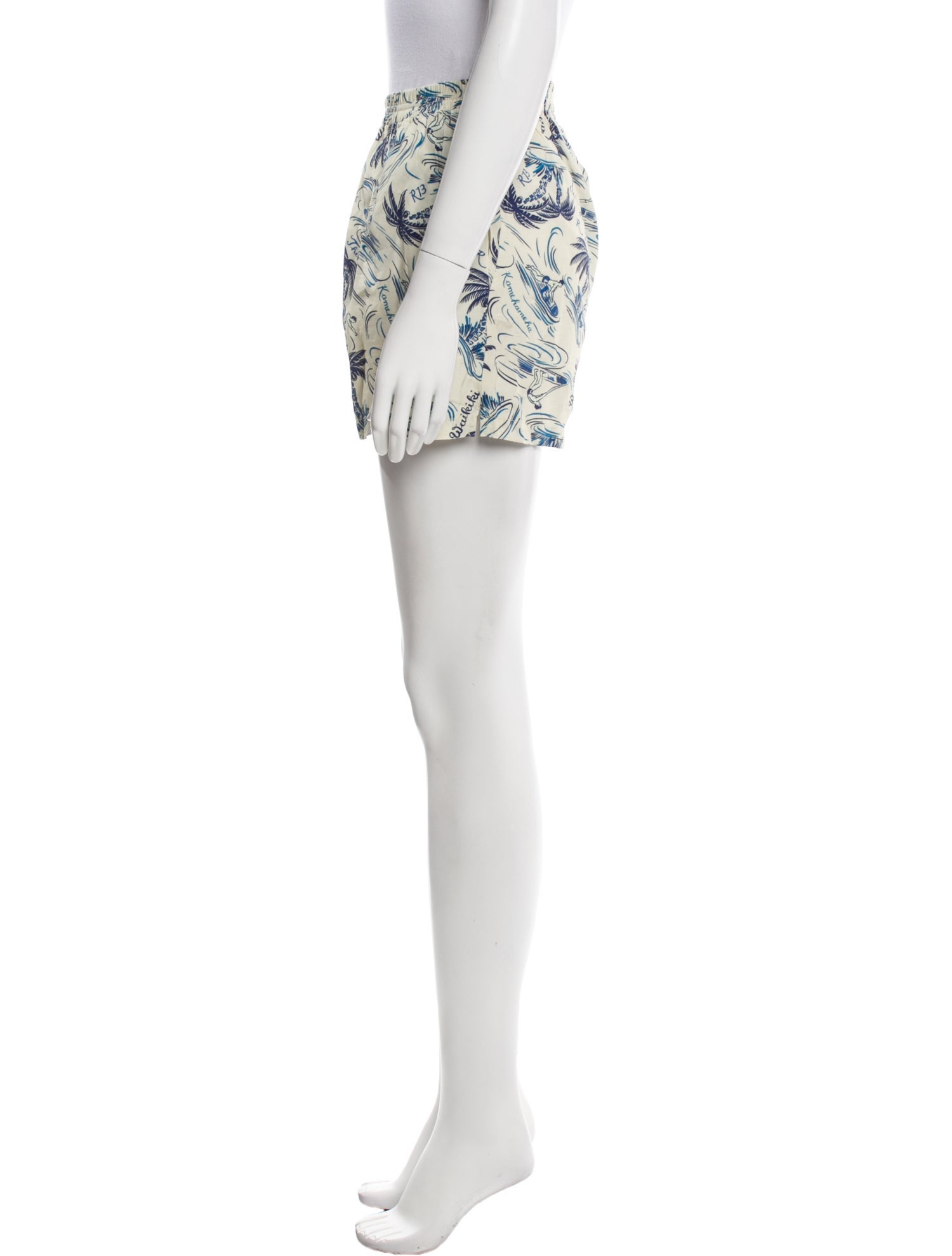 R13 Floral Print Mini Shorts