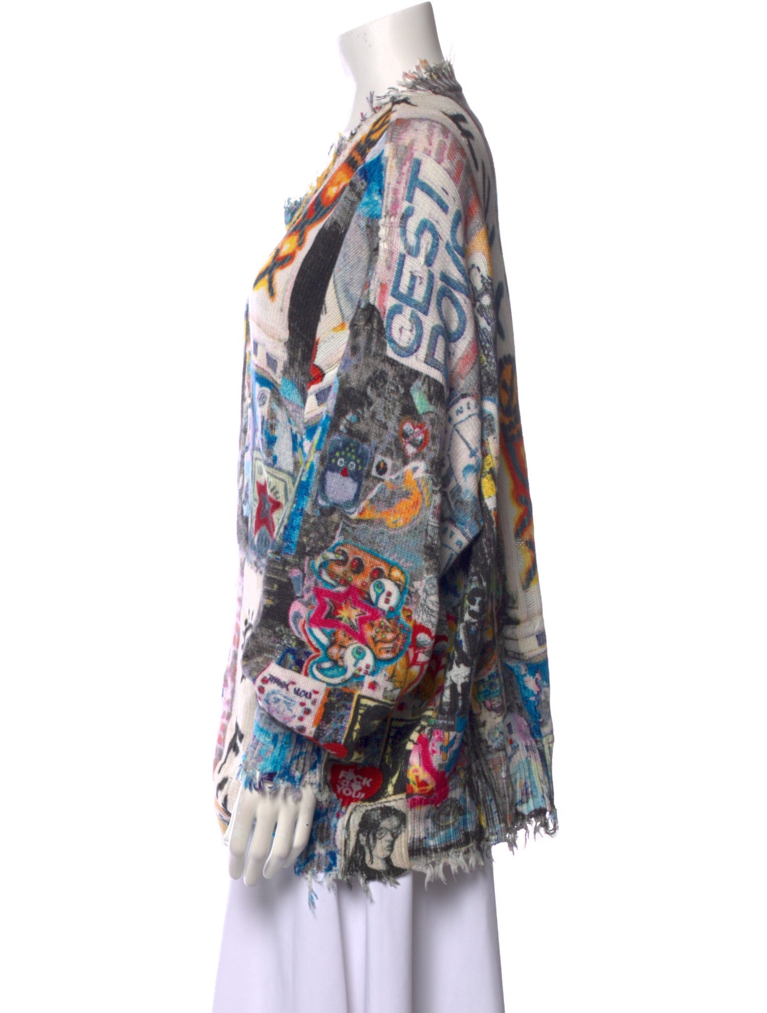 R13 Printed Crew Neck Sweater