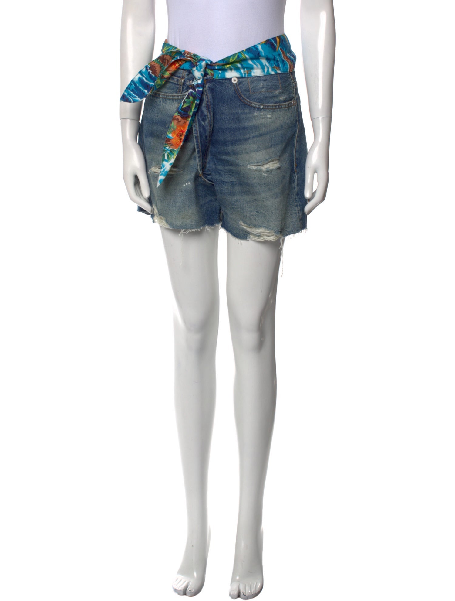 R13 Printed Mini Shorts