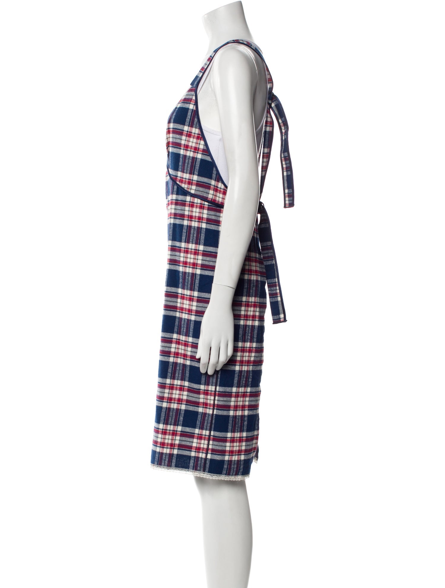 R13 Plaid Print Knee-Length Dress