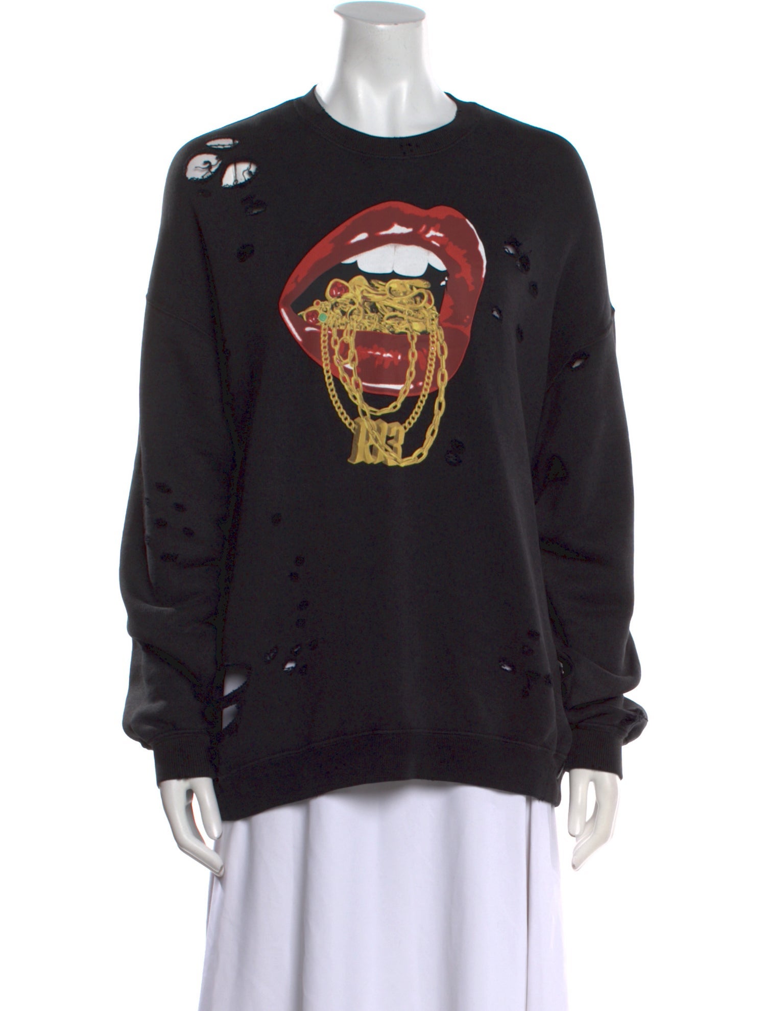 R13 Graphic Print Crew Neck Sweatshirt
