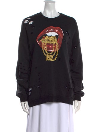 R13 Graphic Print Crew Neck Sweatshirt