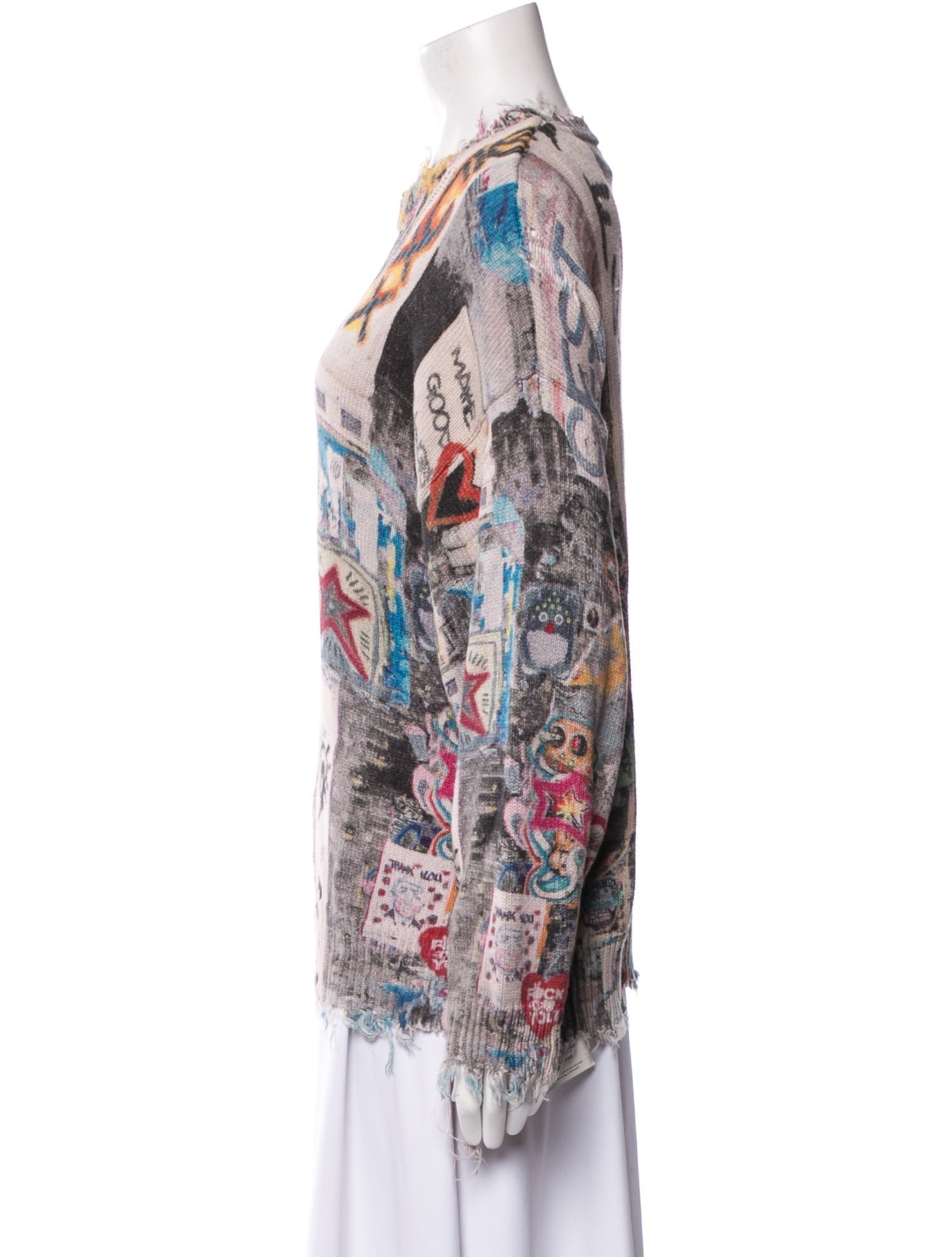 R13 Printed Crew Neck Sweater