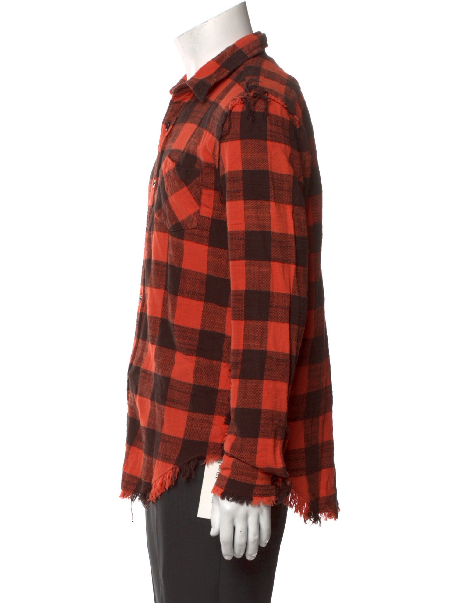 R13 Plaid Print Long Sleeve Shirt