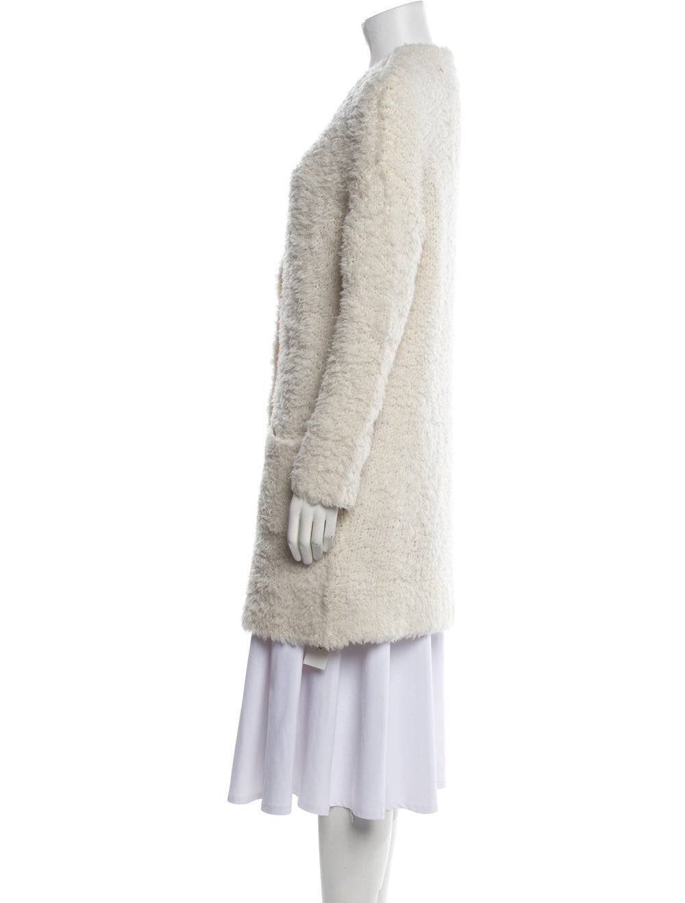 R13 Wool Jacket Neutrals Collarless Patch Pockets… - image 2