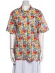 R13 Printed Short Sleeve Button-Up Top