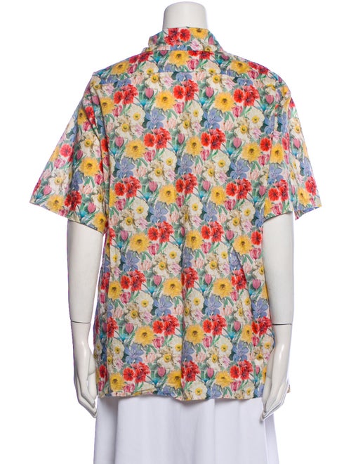 R13 Printed Short Sleeve Button-Up Top