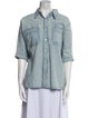 R13 Three-Quarter Sleeve Button-Up Top