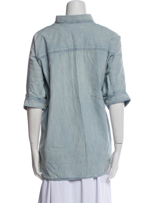 R13 Three-Quarter Sleeve Button-Up Top