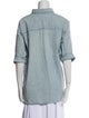 R13 Three-Quarter Sleeve Button-Up Top