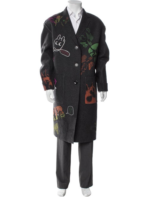 R13 Wool Graphic Print Parka