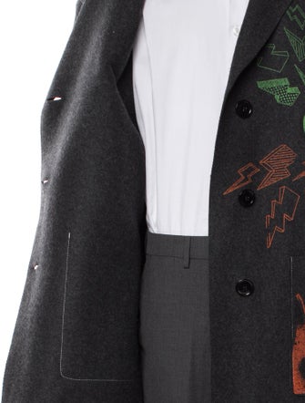 R13 Wool Graphic Print Parka