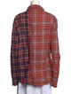R13 Plaid Print Long Sleeve Button-Up Top