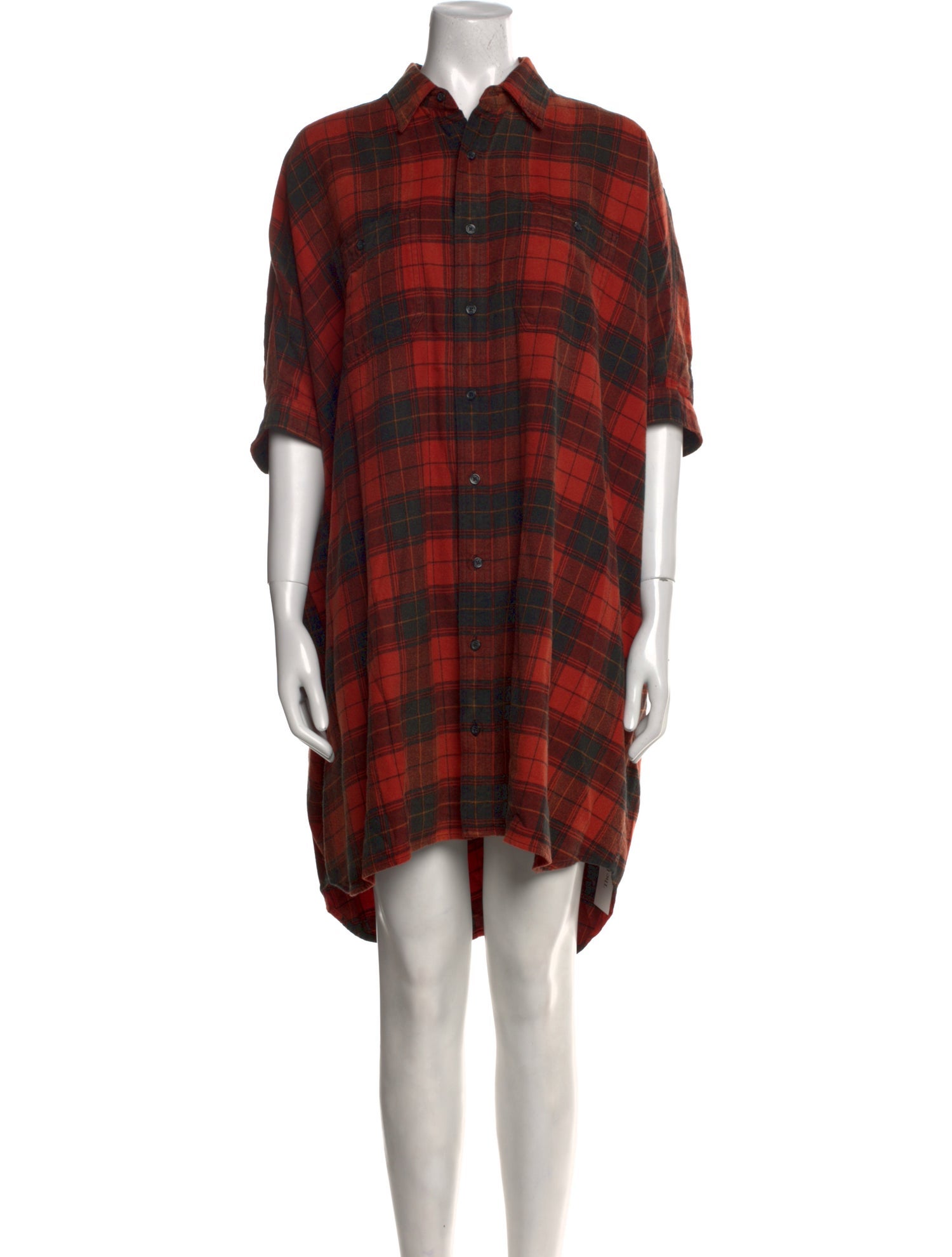 R13 Plaid Print Mini Dress