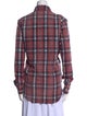 R13 Plaid Print Long Sleeve Button-Up Top