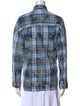 R13 Plaid Print Long Sleeve Button-Up Top