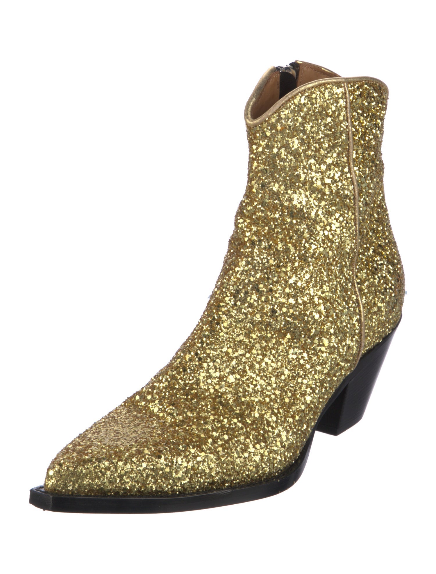 R13 Glitter Colorblock Pattern Western Boots