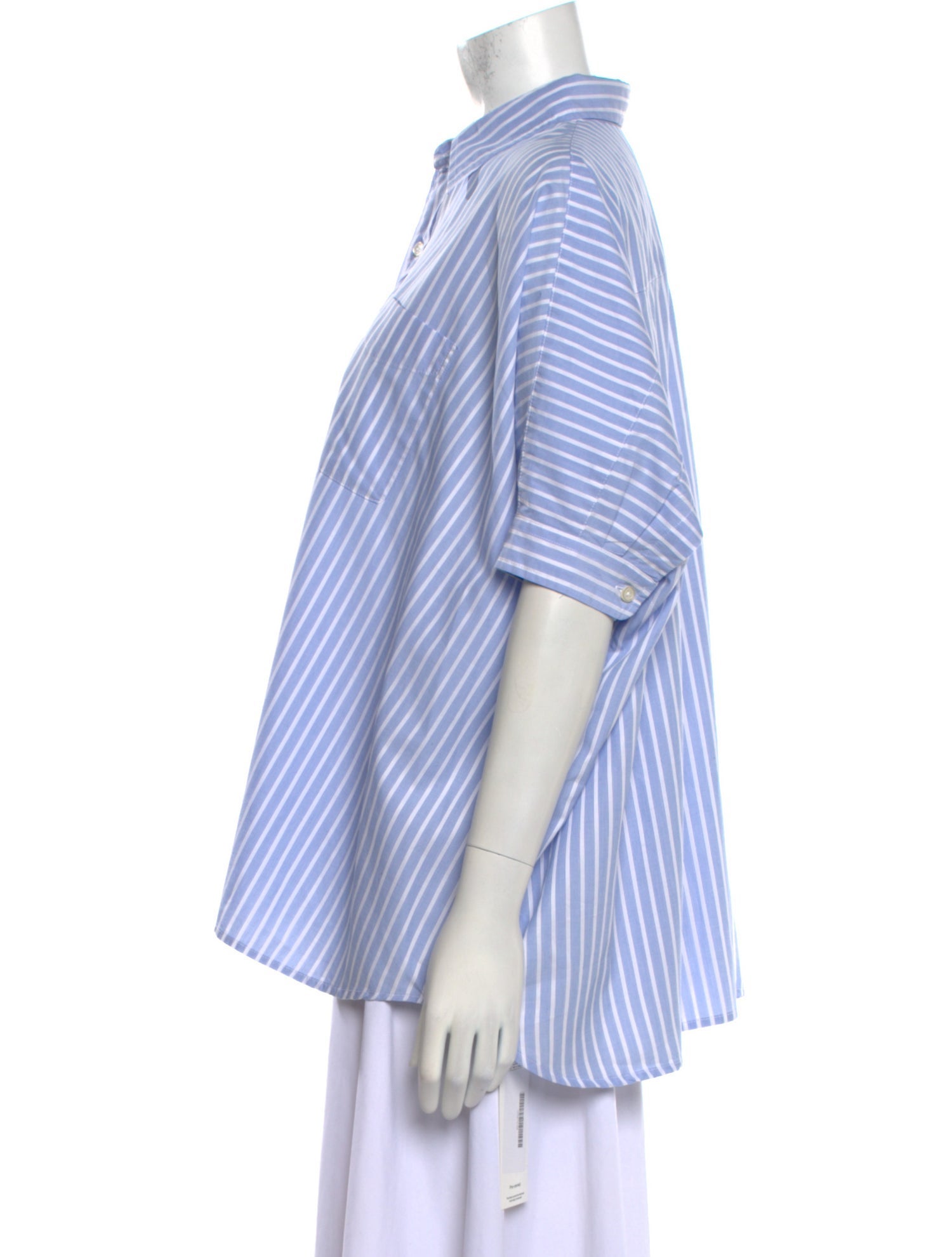 R13 Striped Short Sleeve Button-Up Top